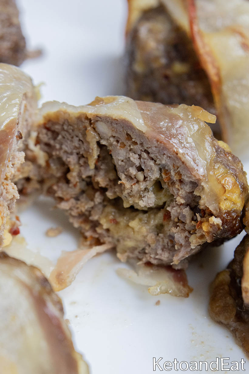  Bacon Wrapped Cheddar Meatballs