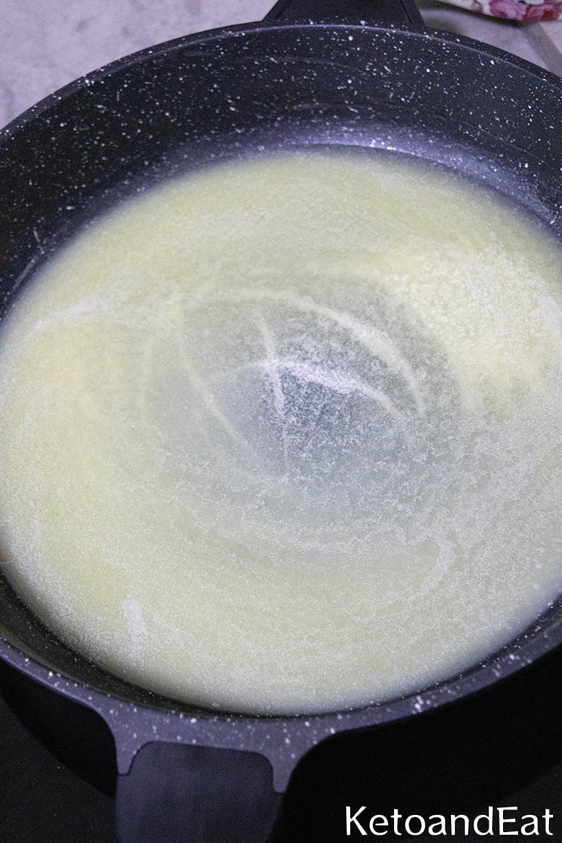 Butter in pan for candy