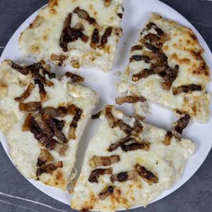 Carnivore Bacon Alfredo Pizza