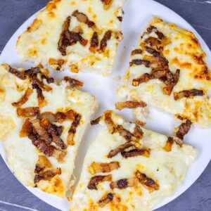 Carnivore Bacon Alfredo Pizza