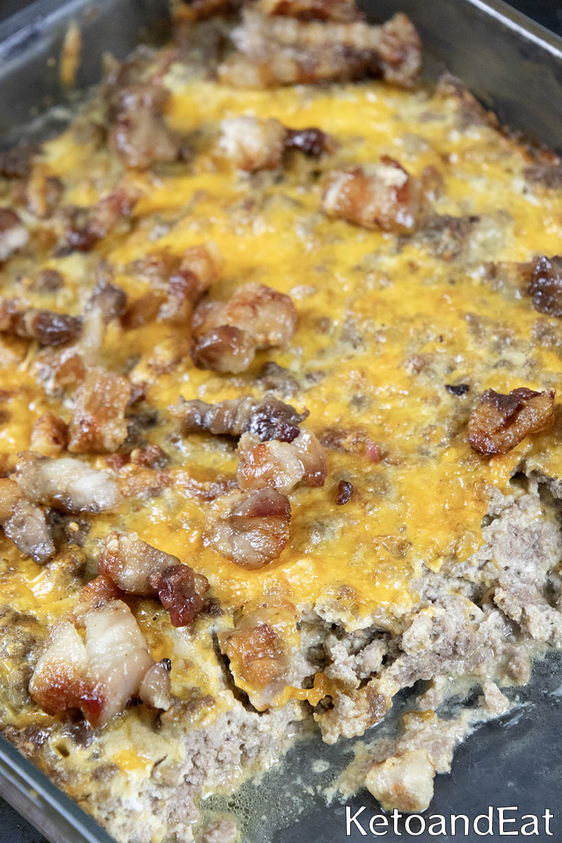 Carnivore Bacon Cheeseburger Casserole