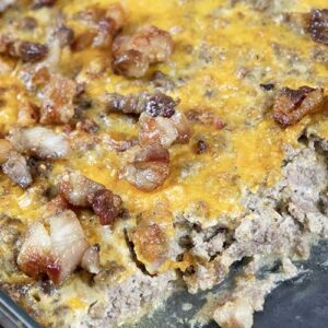 Carnivore Bacon Cheeseburger Casserole