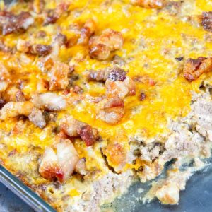 Carnivore Bacon Cheeseburger Casserole