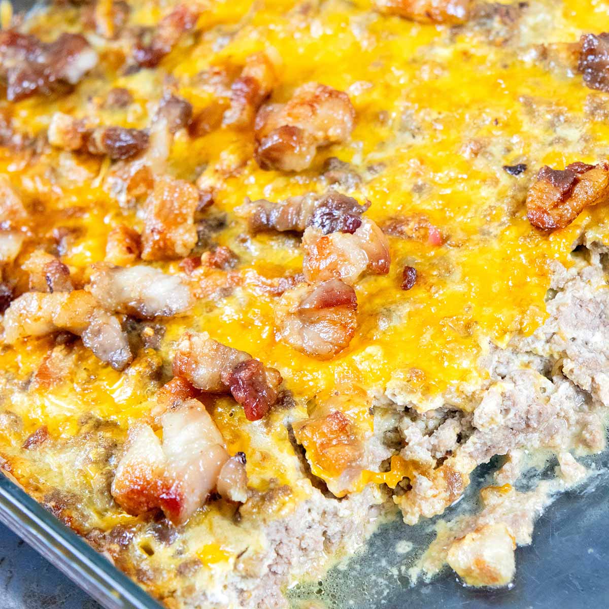 Carnivore Bacon Cheeseburger Casserole
