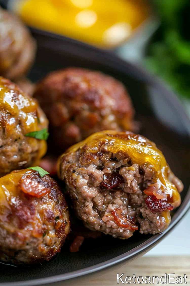 Carnivore Bacon Cheeseburger Meatballs- Carnivore Diet Recipe