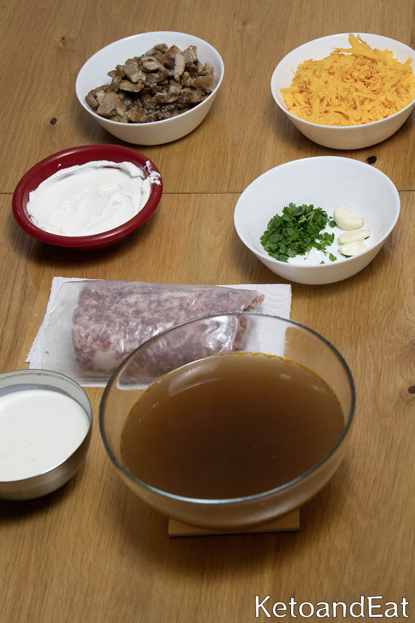 Carnivore Bacon Cheeseburger Soup ing