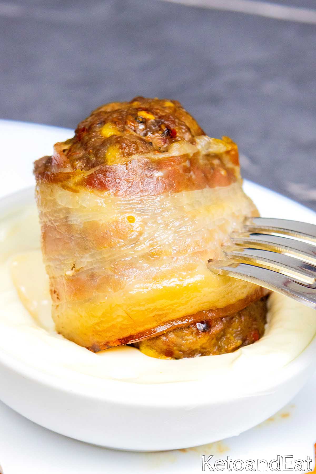 Carnivore Bacon Wrapped Cheddar Meatballs 12