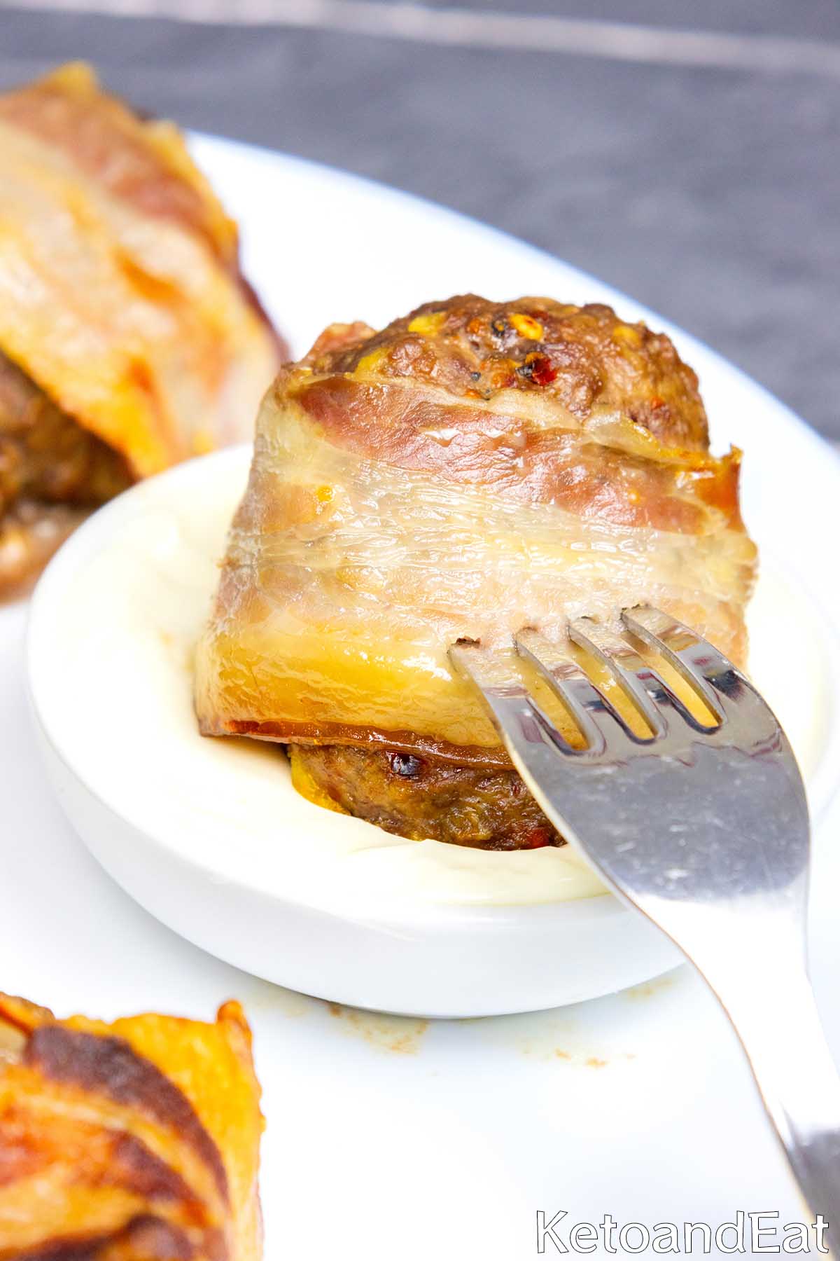 Carnivore Bacon Wrapped Cheddar Meatballs