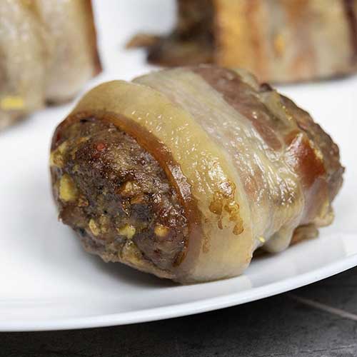 Carnivore Bacon Wrapped Cheddar Meatballs