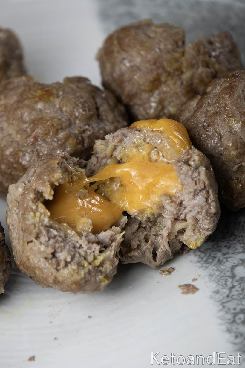 Carnivore Cheddar Stuffed Meatballs