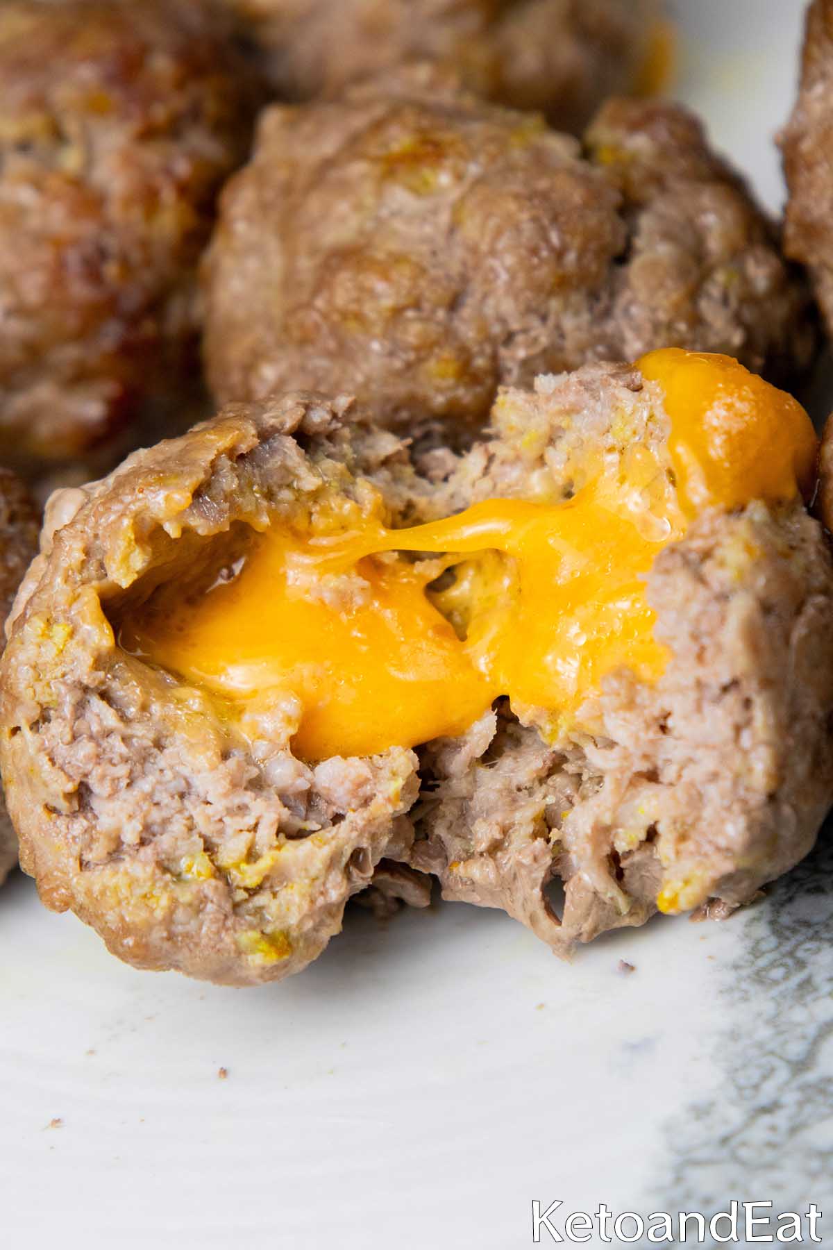 Carnivore Cheddar Stuffed Meatballs