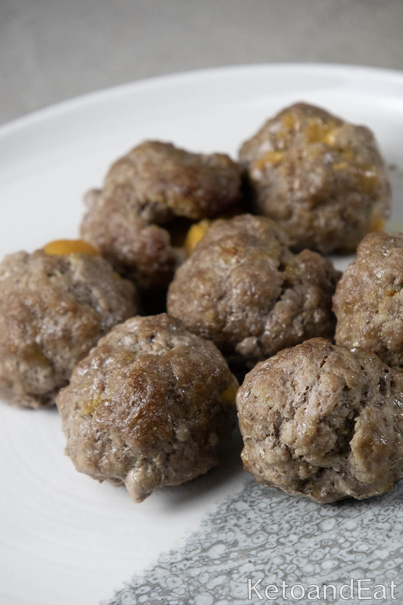 Carnivore Cheddar Stuffed Meatballs Recipe