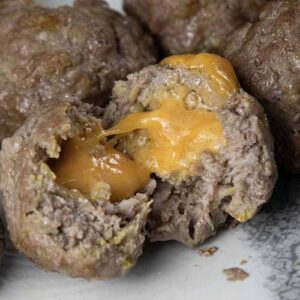 Carnivore Cheddar Stuffed Meatballs