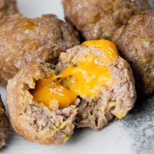 Carnivore Cheddar Stuffed Meatballs