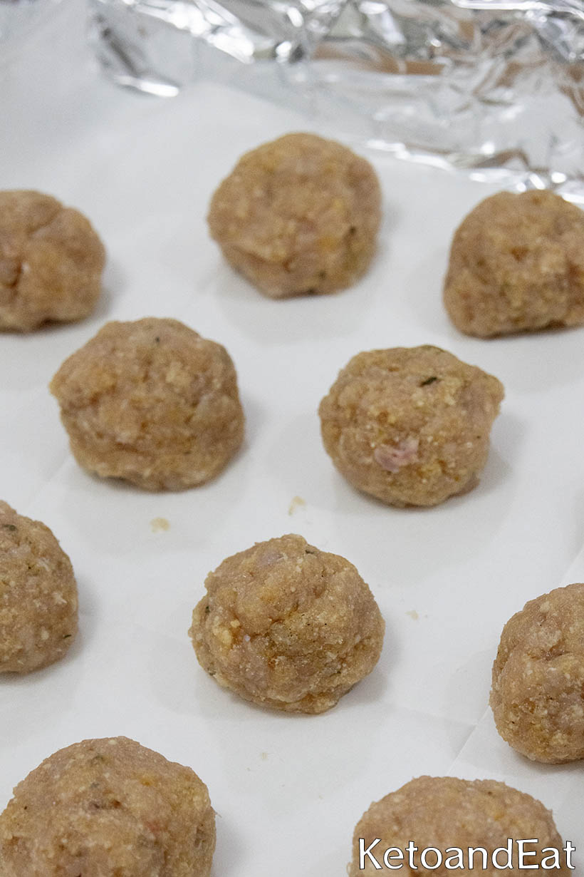 Carnivore Chicken Meatballs Before Baking