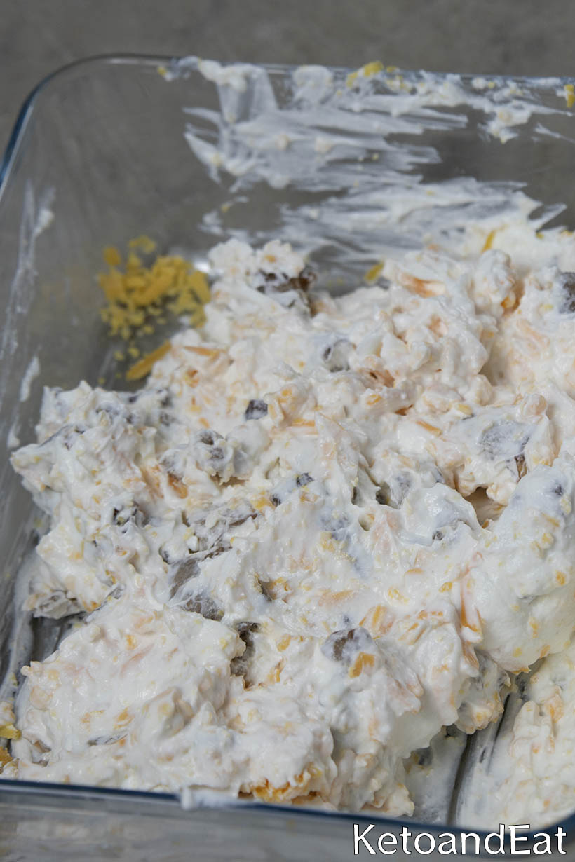 Carnivore Creamy & Warm Bacon Dip Before Baking