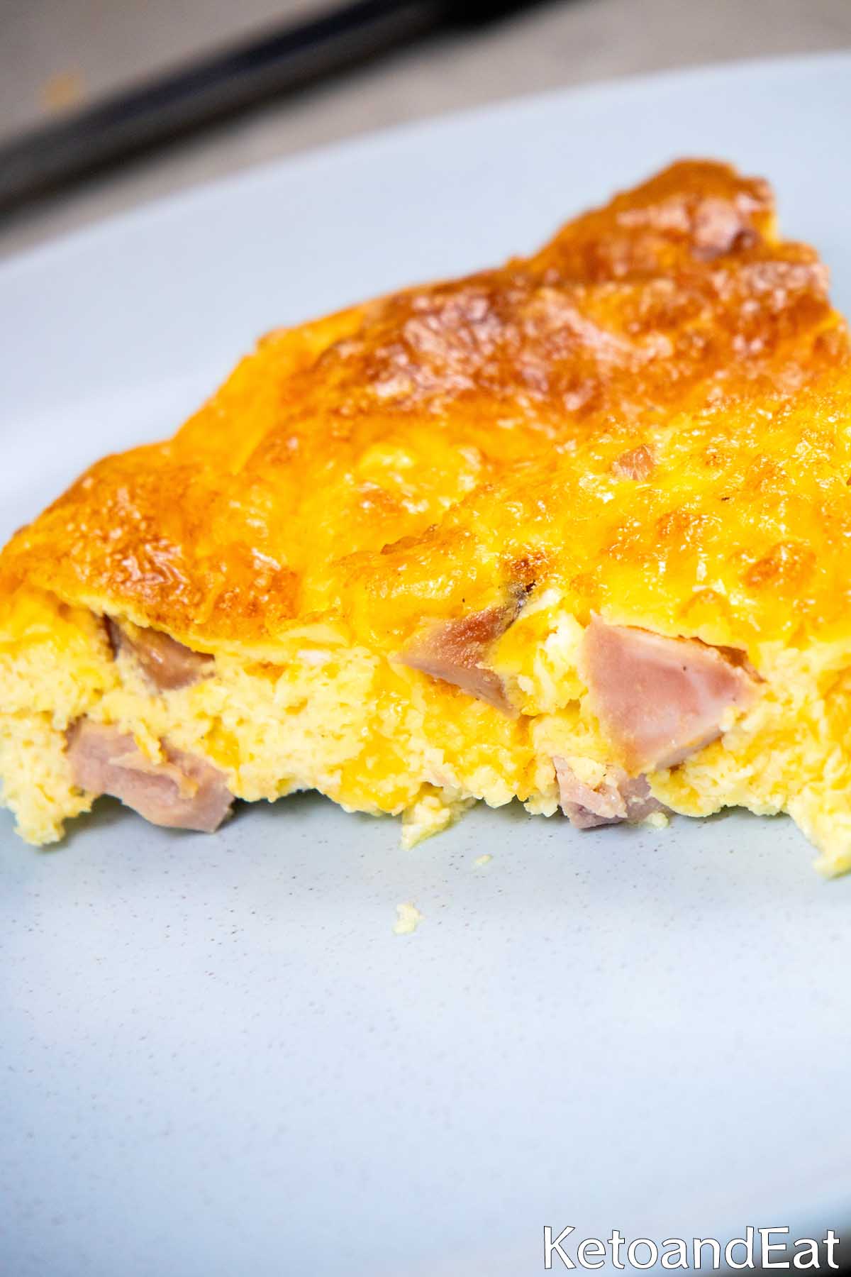 Carnivore Diet Crustless Ham & Cheese Quiche