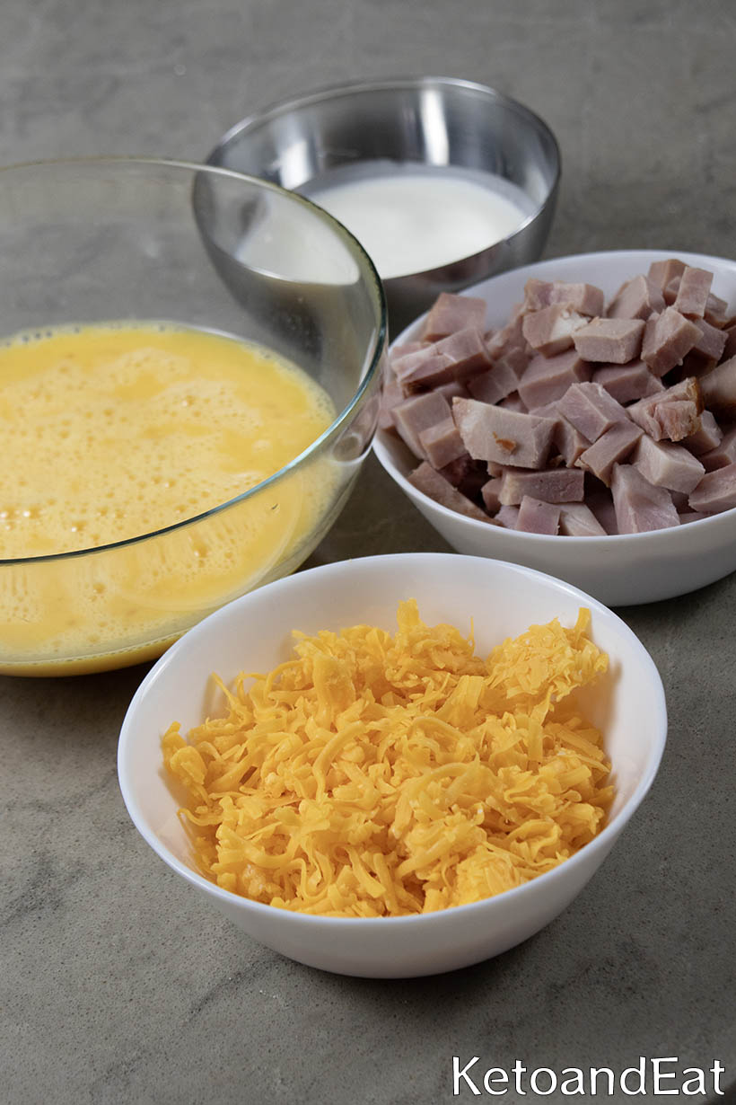 Carnivore Crustless Ham & Cheese Quiche Ingredients