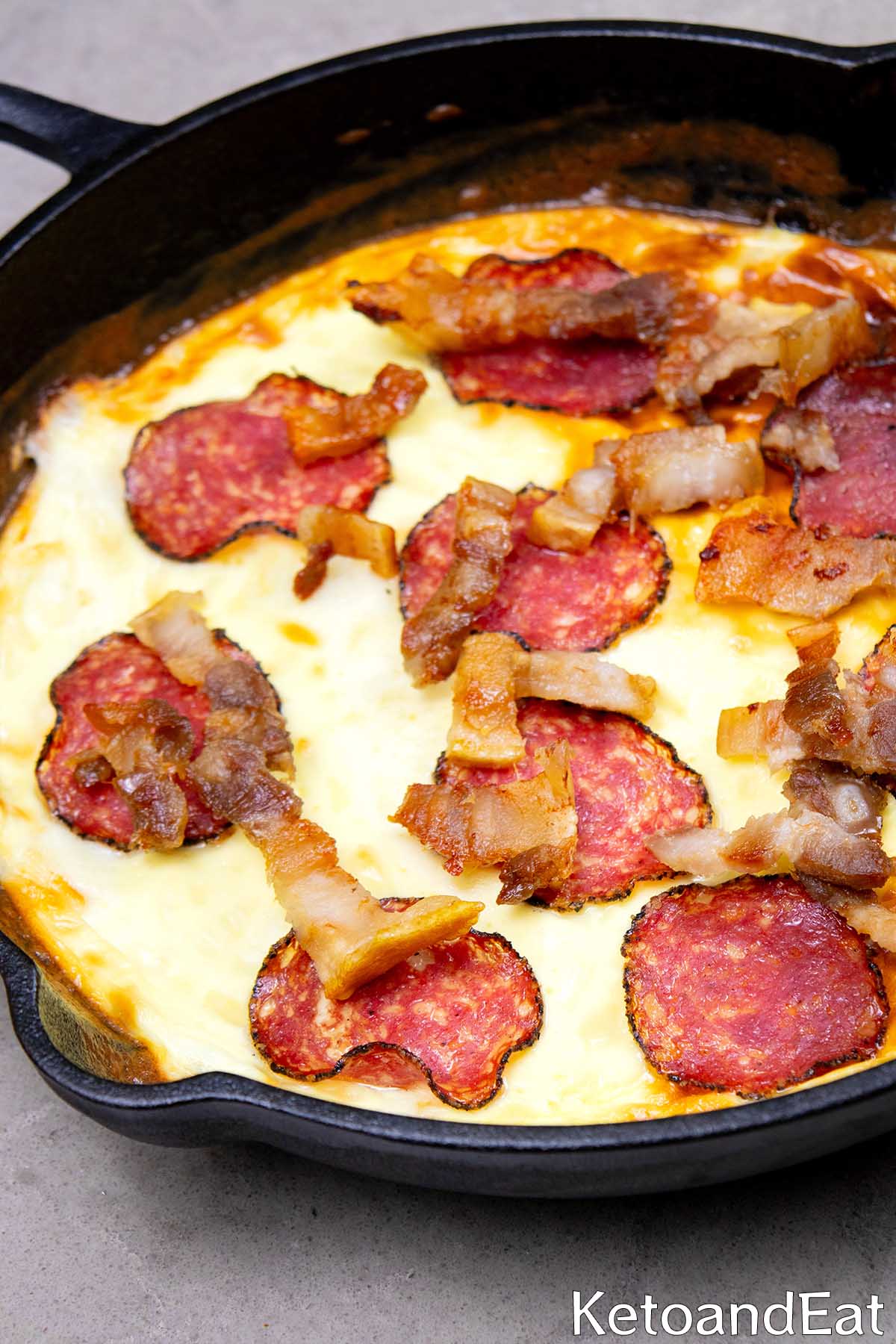 Carnivore Diet Skillet Bacon Pizza