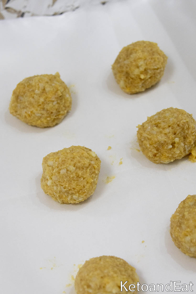 Carnivore Fried Cheese Balls Before Baking