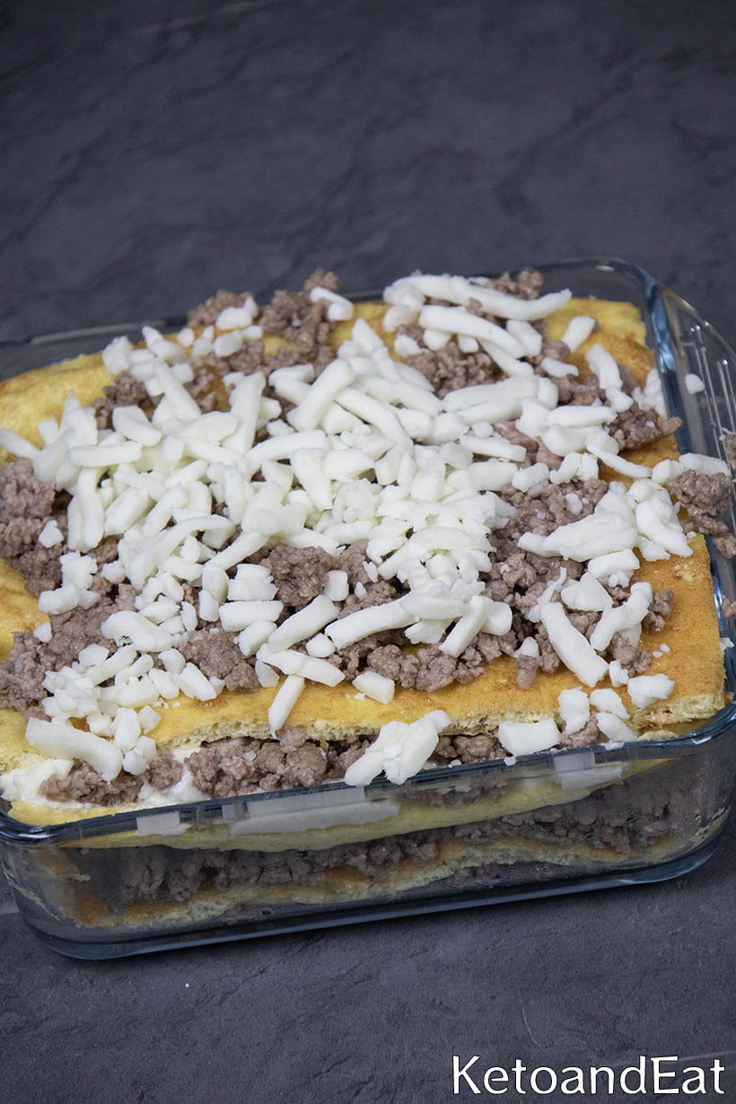 Carnivore Lasagna Before Baking
