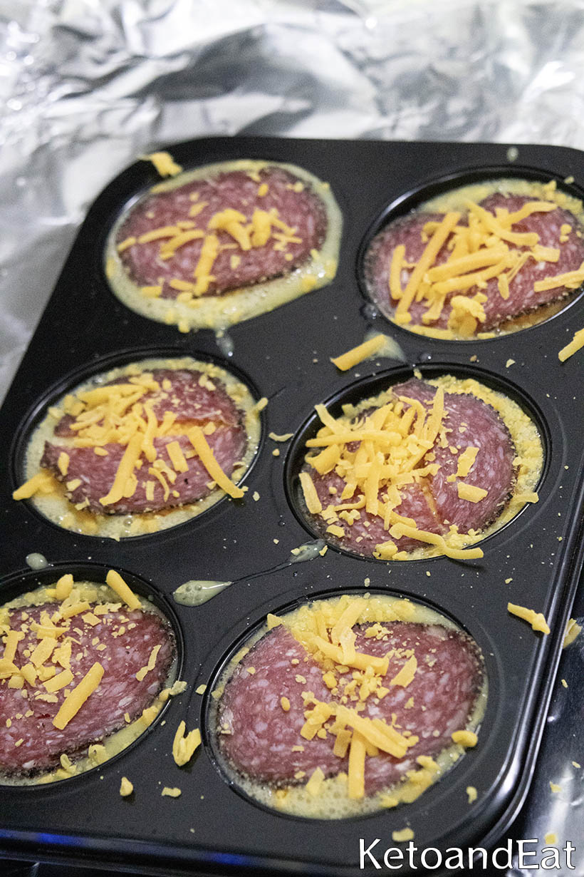 Carnivore Pizza Muffins  Before Baking