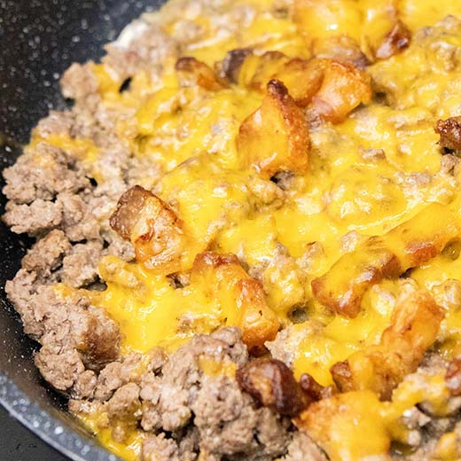 Carnivore Skillet Cheeseburger Casserole