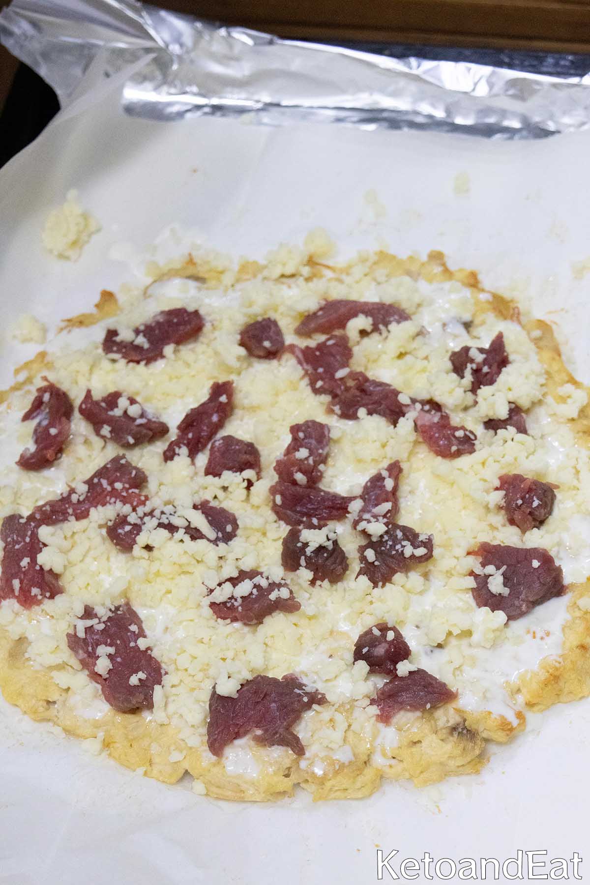 Carnivore Steak & Cheese Pizza Step 5