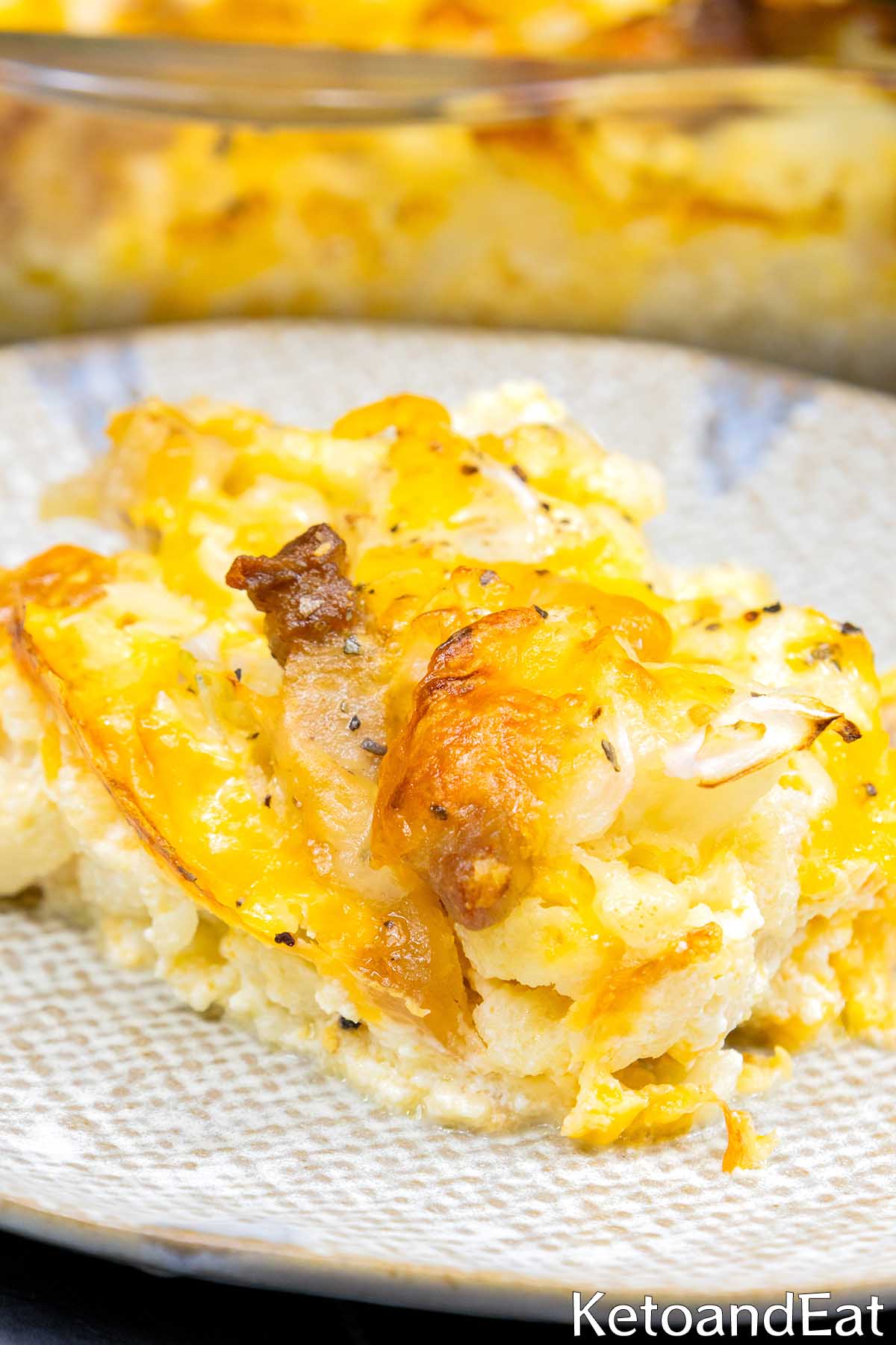 Keto Creamy Cauliflower & Bacon Casserole