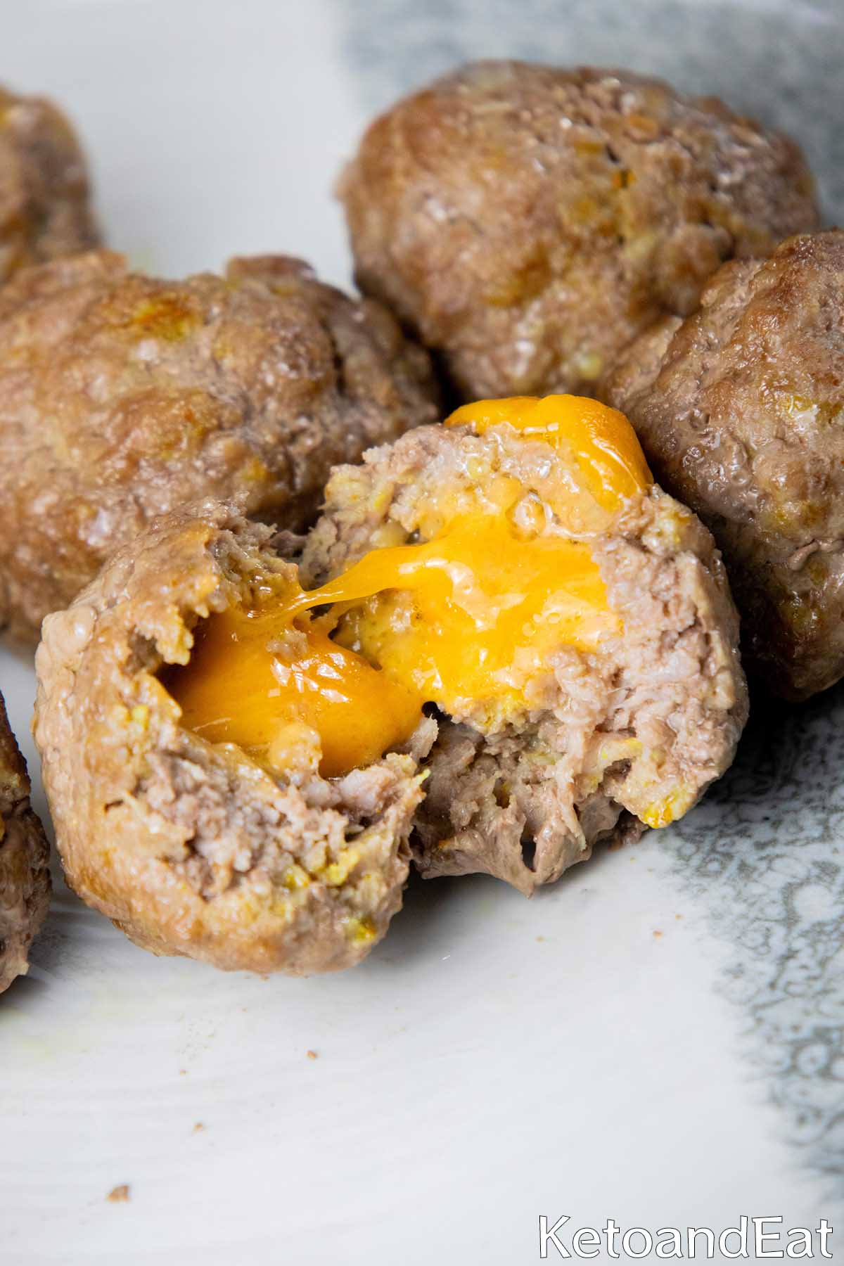 Cheddar Stuffed Meatballs