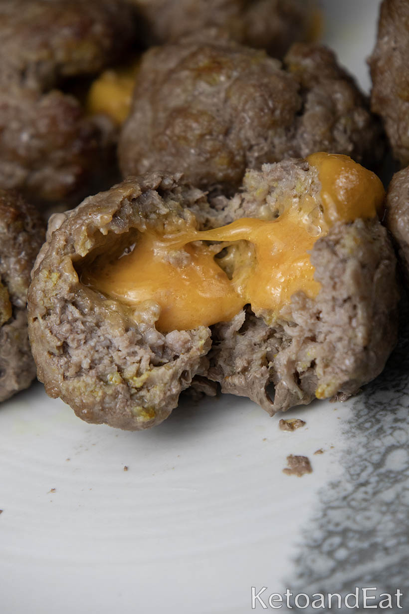 Cheddar Stuffed Meatballs