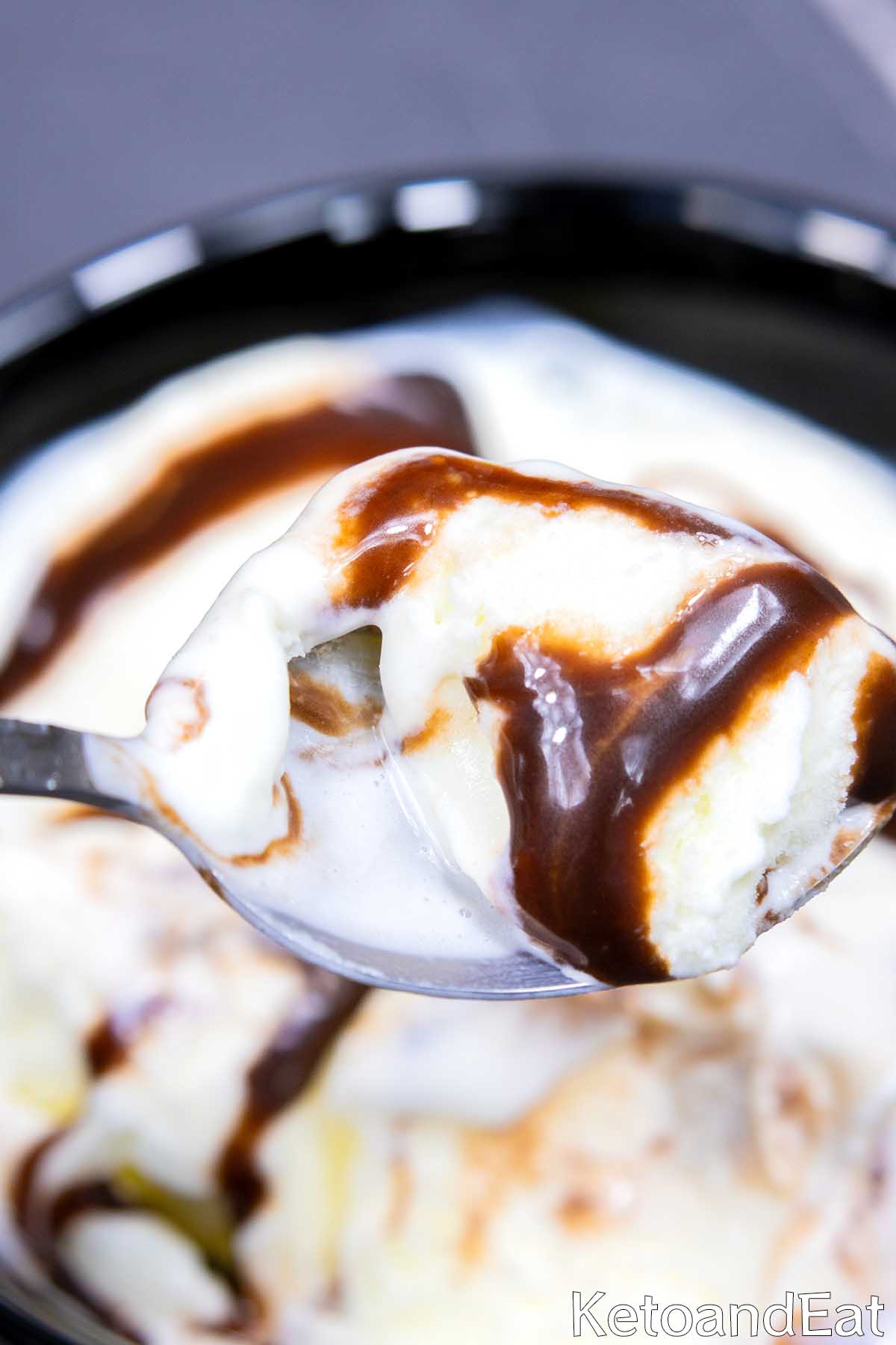 Cream with Chocolate Sauce