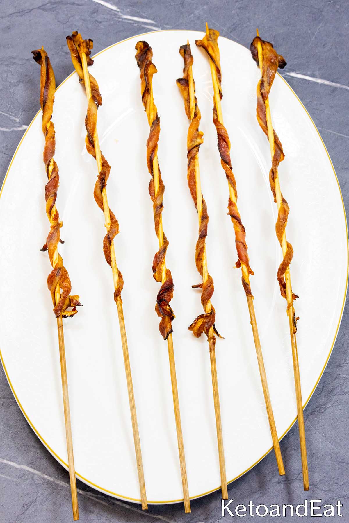 Crispy Twisted Bacon Skewers