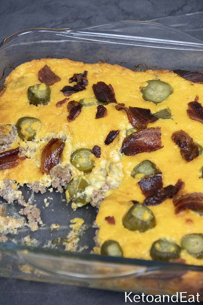 Easy Keto Bacon Cheeseburger Casserole