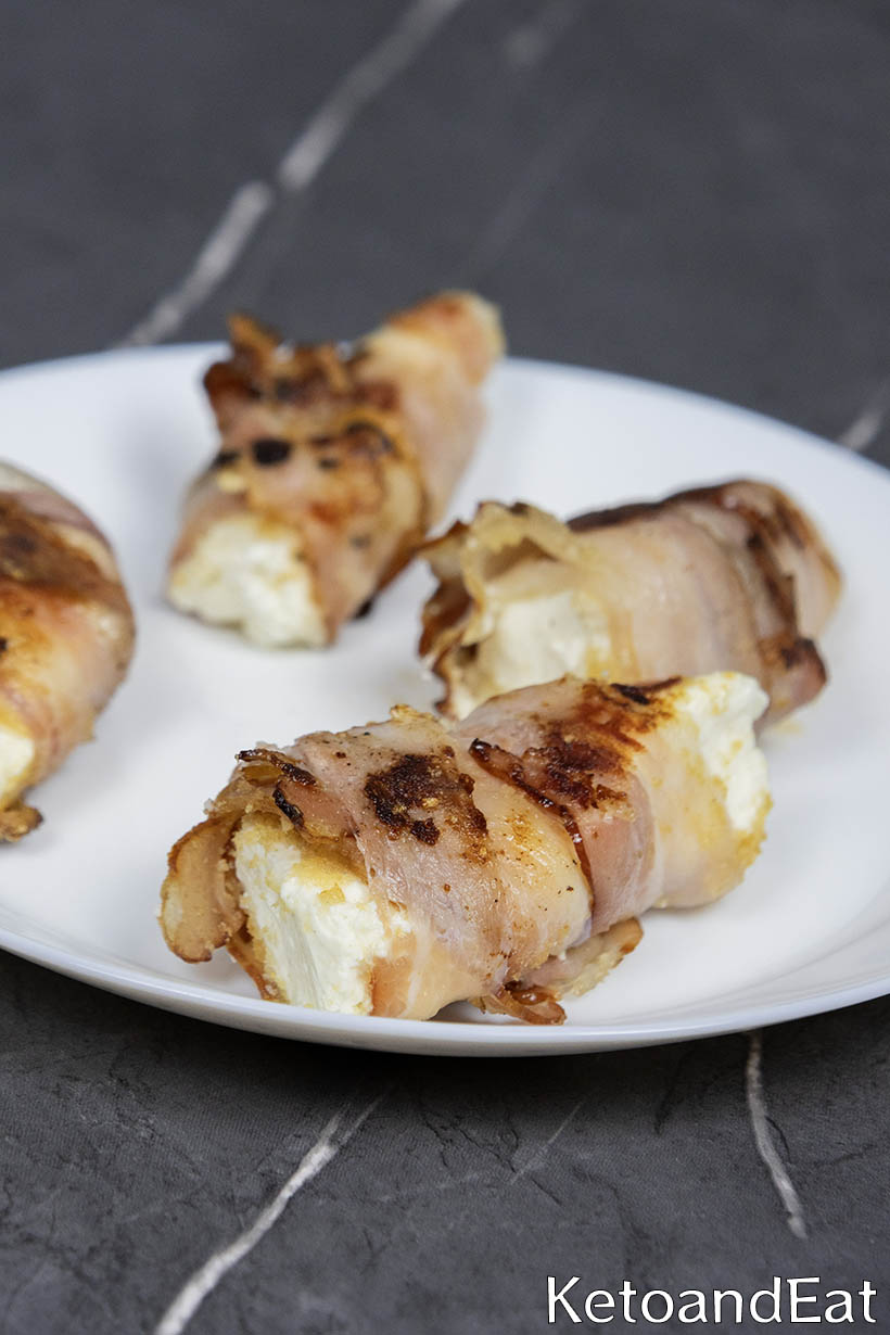 Keto Bacon Cream Cheese Rolls