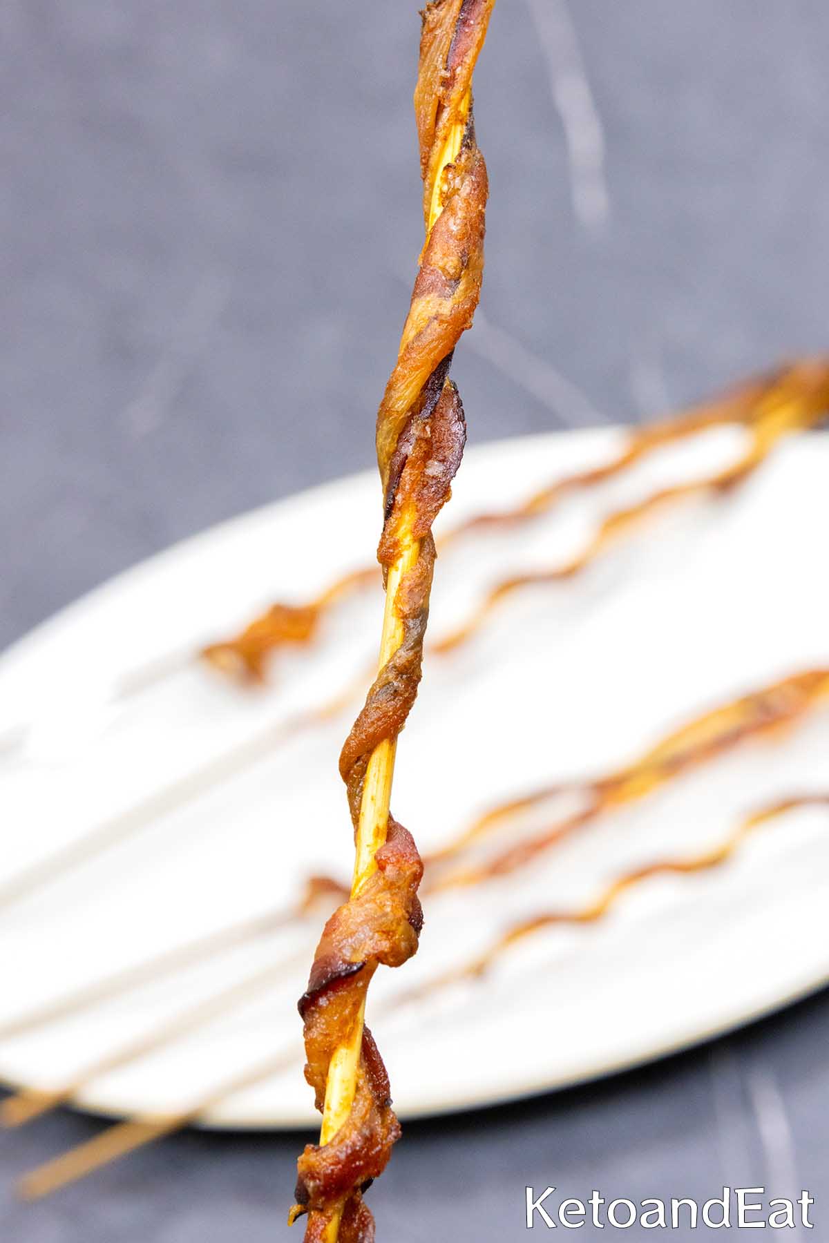 Keto Twisted Bacon Skewers