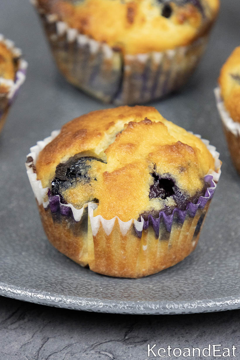 Keto Blueberry Almond Flour Muffins
