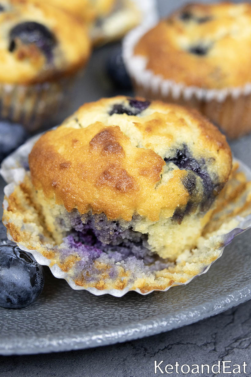 Keto Blueberry Almond Flour Muffins Recipe