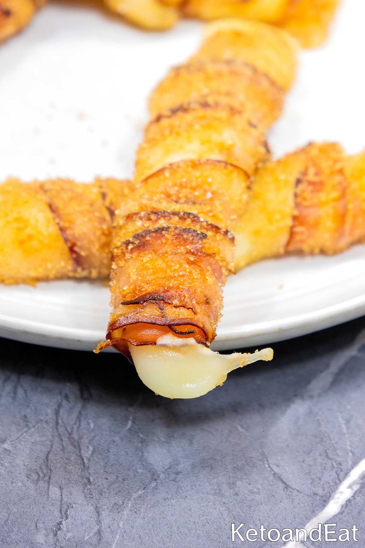 Keto Candied Bacon Mozzarella Sticks Recipe