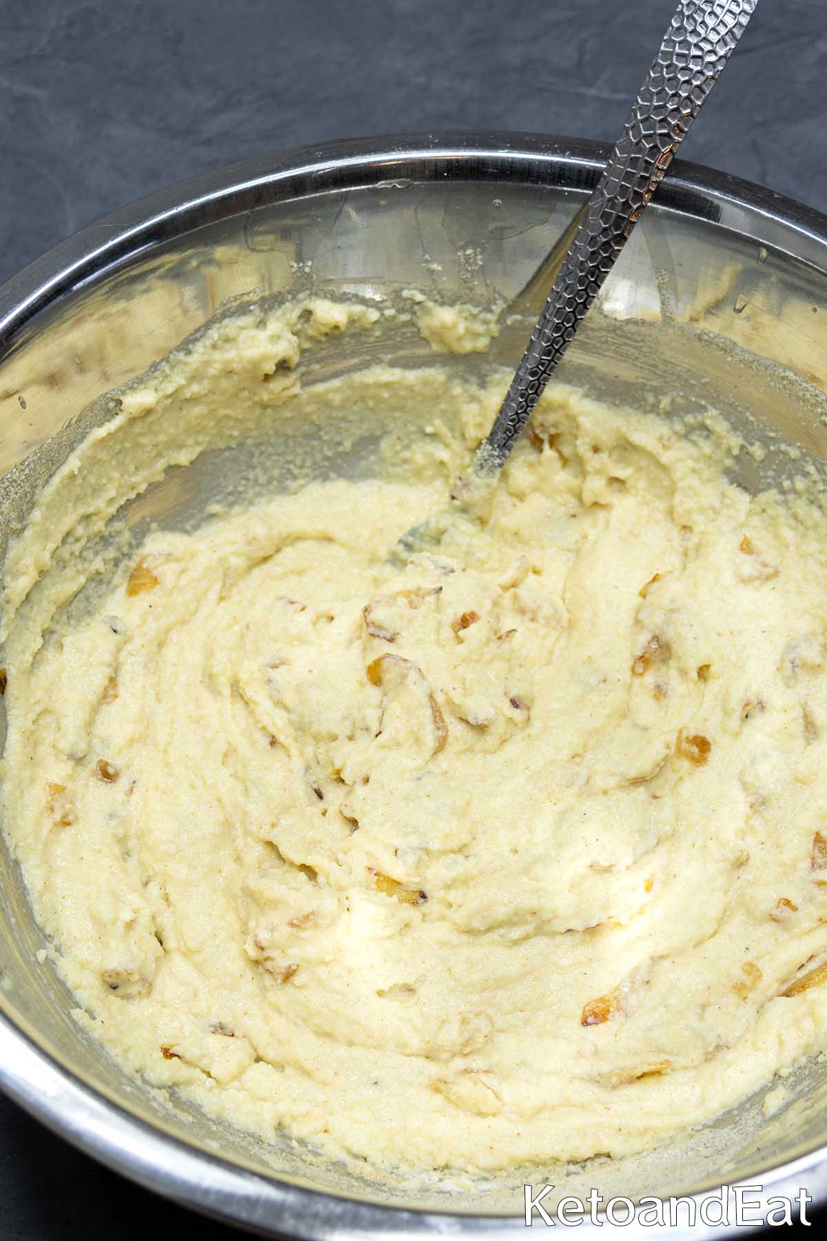 Keto Caramelized Onion Bread Batter