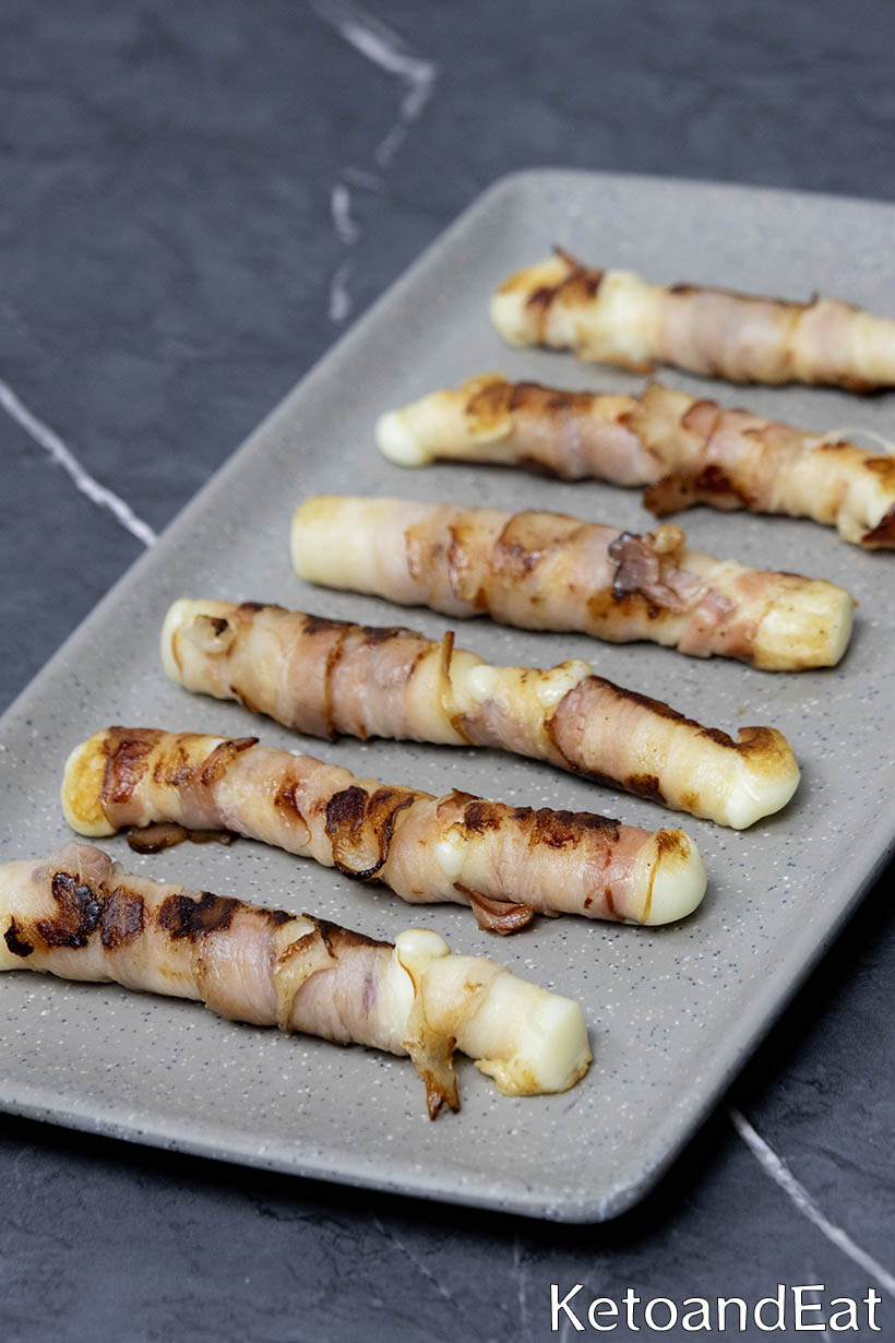 Keto Carnivore Bacon Mozzarella Sticks