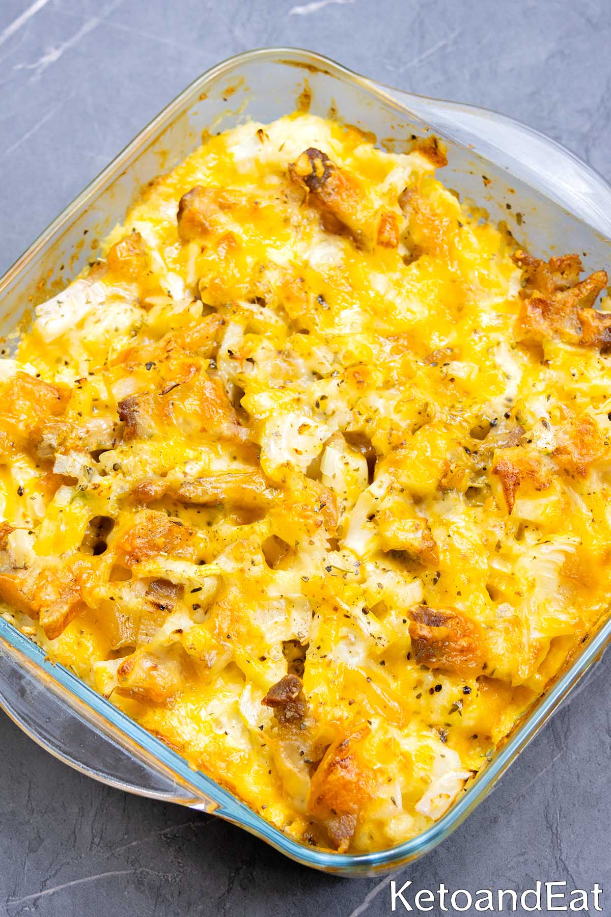 Keto Creamy Cauliflower & Bacon Casserole Recipe