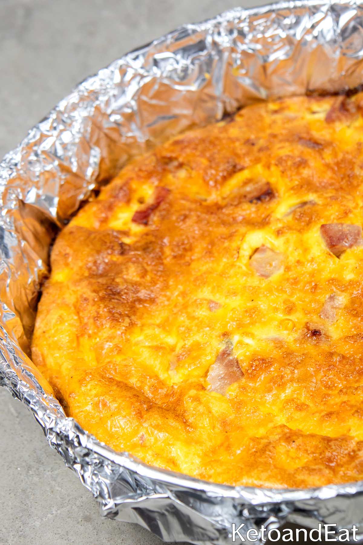 Keto Crustless Ham & Cheese Quiche Recipe