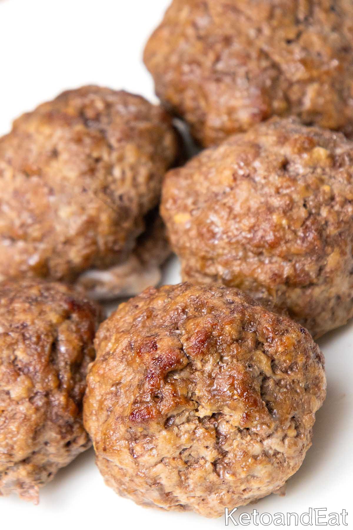 Keto Mozzarella Stuffed Meatballs