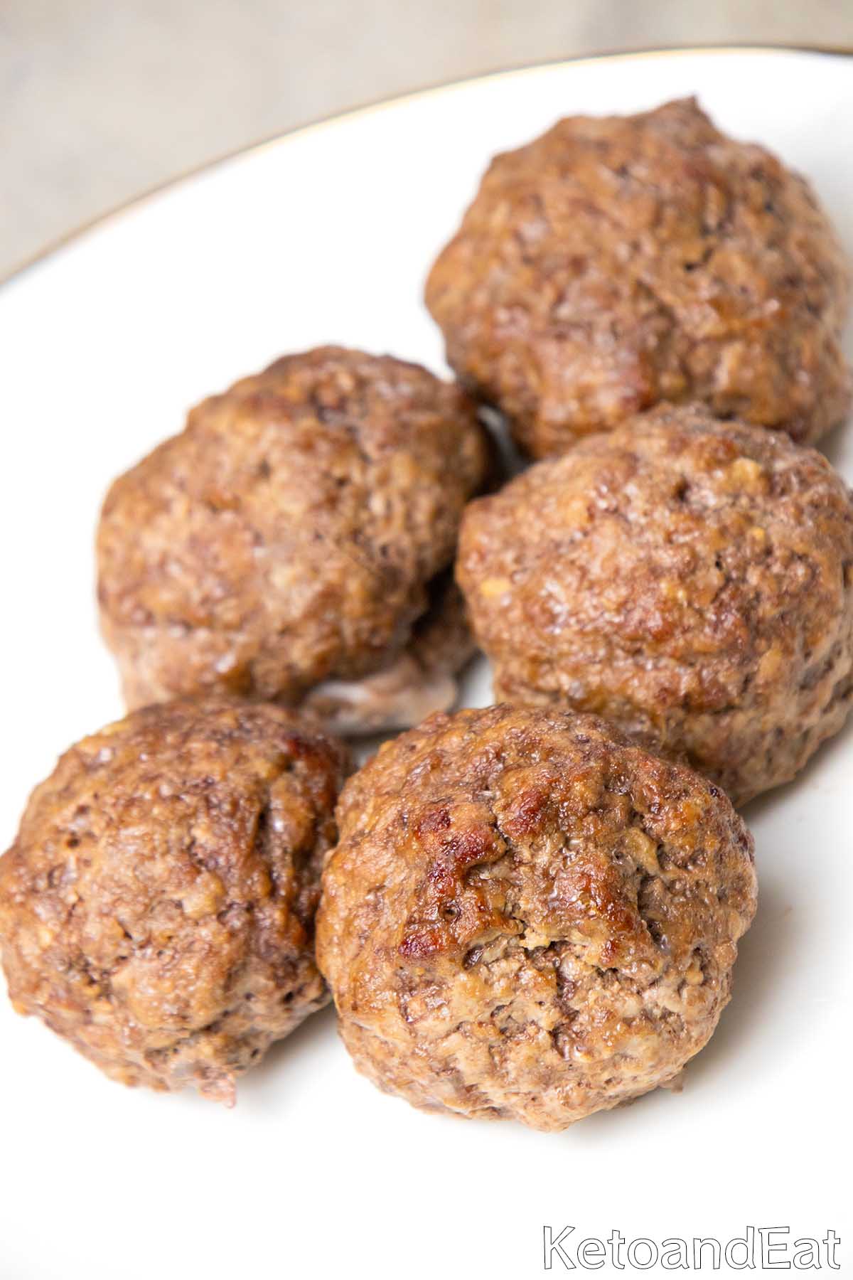 Keto Mozzarella Stuffed Meatballs