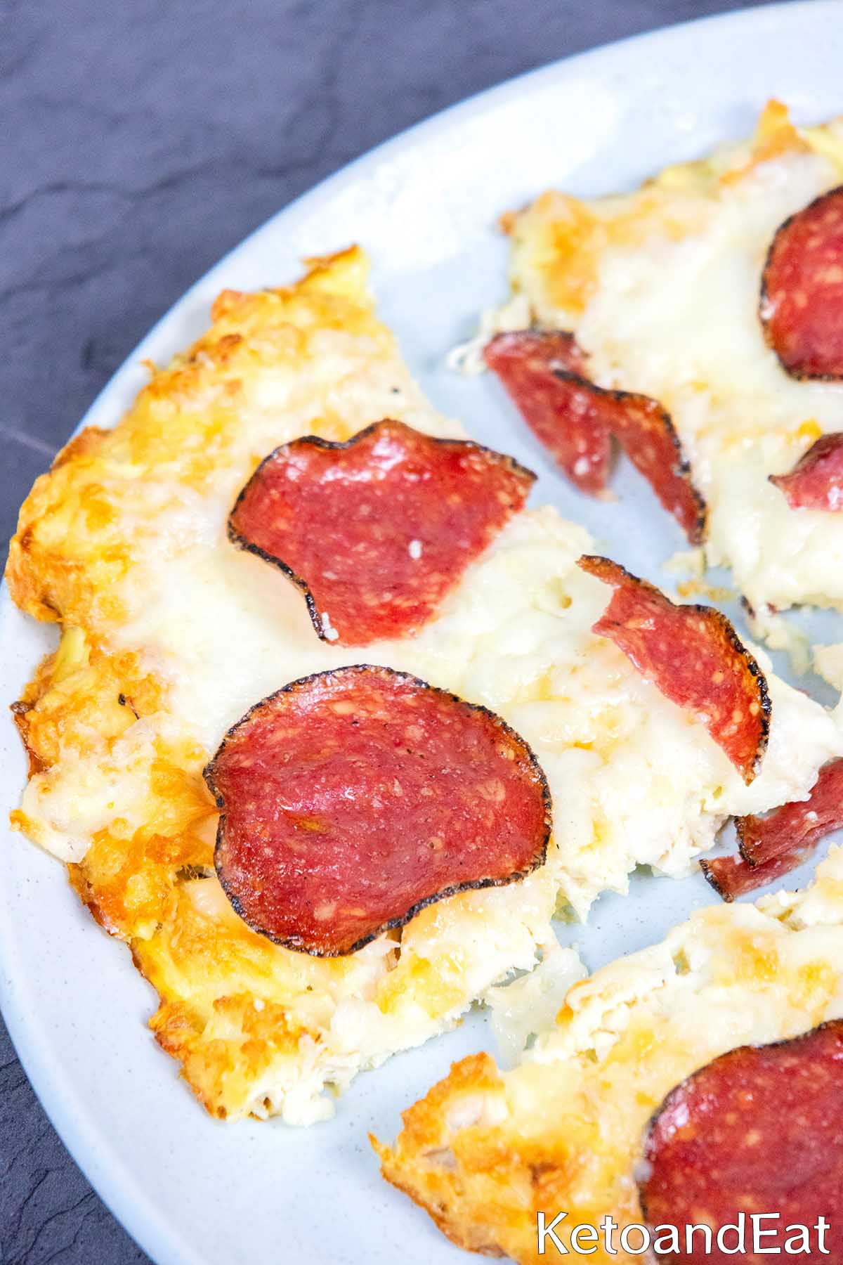 Keto Pepperoni Chicken Pizza