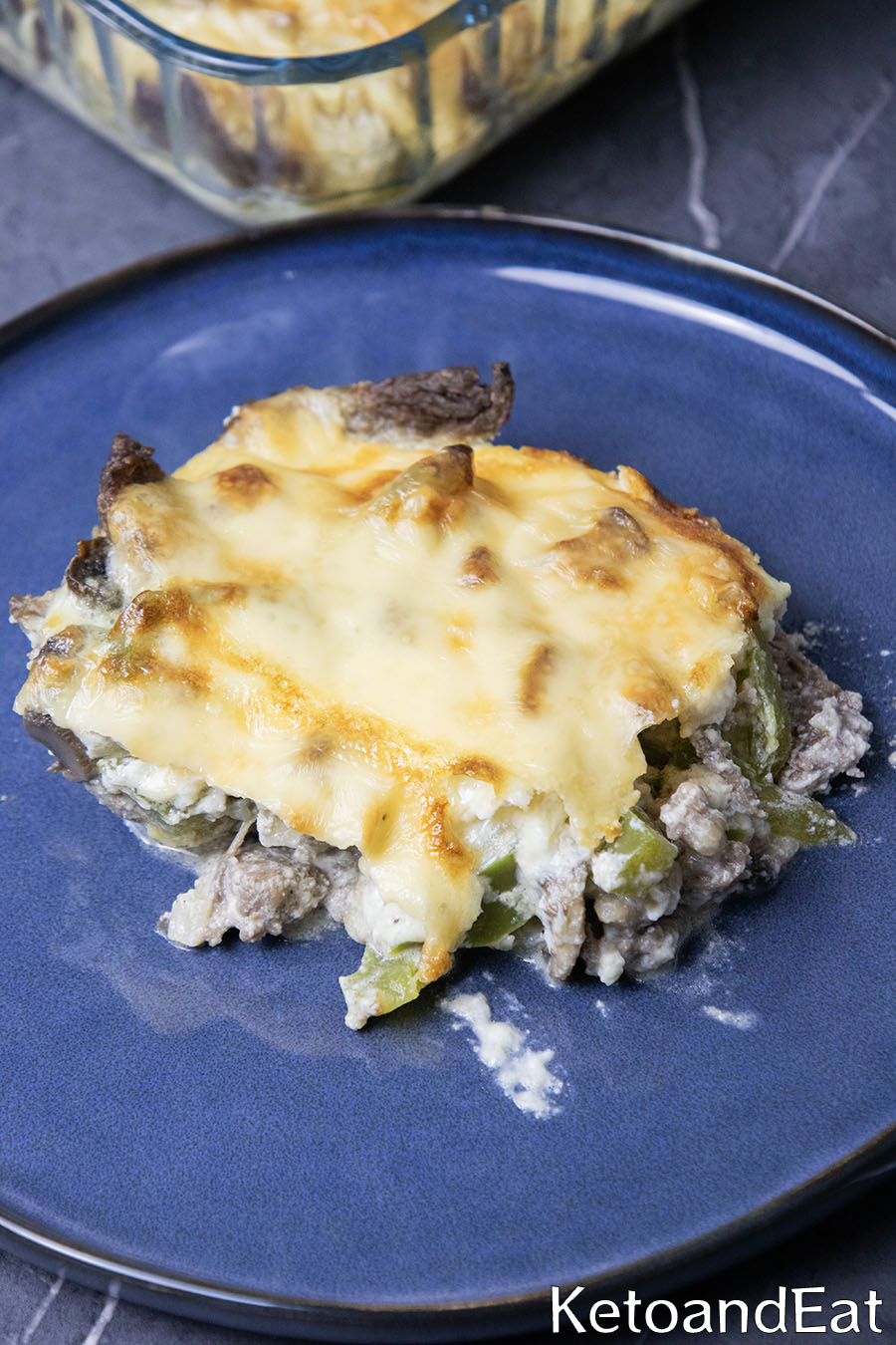 Keto Philly Cheesesteak Casserole