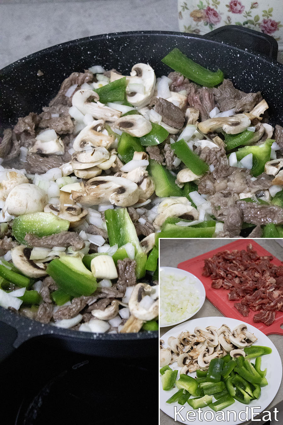 Keto Philly Cheesesteak Casserole Step 3