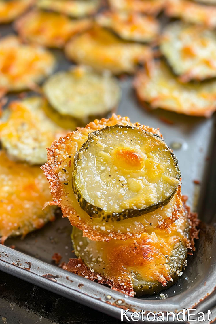 Keto Pickle Chips With Cheese recipe