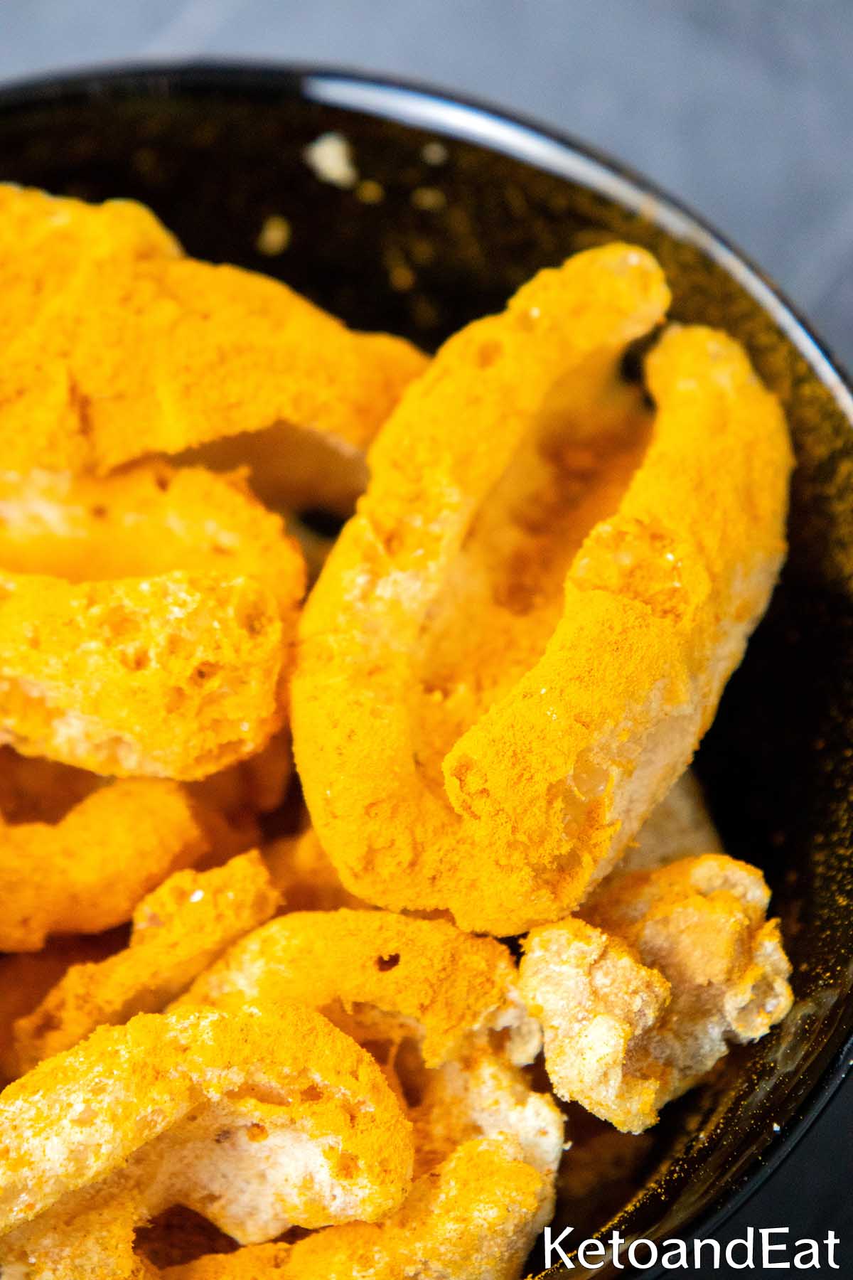 Keto Pork Rind Cheese Puffs